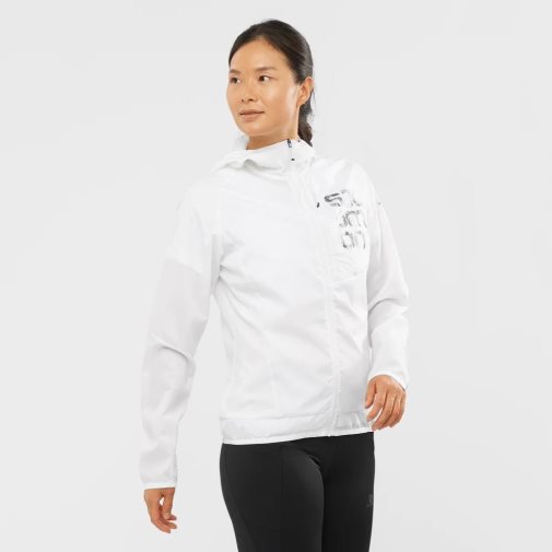 White Salomon Bonatti Cross Wind Women's Shell Jackets | IE JW8469